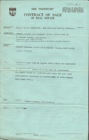 Document - H. A. & S. R. WILKINSON COLLECTION: CONTRACT OF SALE