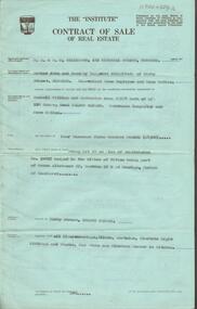Document - H. A. & S. R. WILKINSON COLLECTION: CONTRACT OF SALE