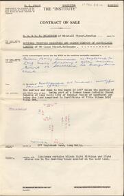 Document - H. A. & S. R. WILKINSON COLLECTION: CONTRACT OF SALE