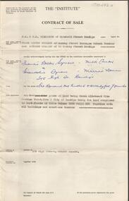 Document - H. A. & S. R. WILKINSON COLLECTION: CONTRACT OF SALE