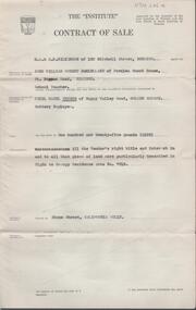 Document - H. A. & S. R. WILKINSON COLLECTION: CONTRACT OF SALE