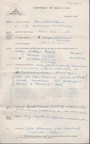 Document - H. A. & S. R. WILKINSON COLLECTION: CONTRACT OF SALE