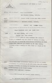 Document - H. A. & S. R. WILKINSON COLLECTION: CONTRACT OF SALE