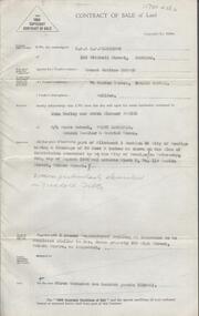 Document - H. A. & S. R. WILKINSON COLLECTION: CONTRACT OF SALE