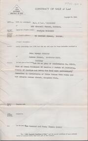 Document - H. A. & S. R. WILKINSON COLLECTION: CONTRACT OF SALE