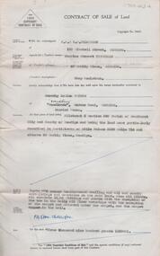 Document - H. A. & S. R. WILKINSON COLLECTION: CONTRACT OF SALE