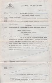 Document - H. A. & S. R. WILKINSON COLLECTION: CONTRACT OF SALE