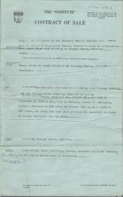 Document - H. A. & S. R. WILKINSON COLLECTION: CONTRACT OF SALE