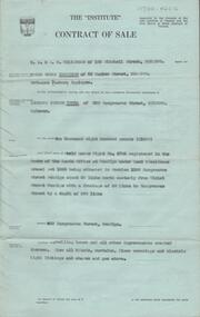 Document - H. A. & S. R. WILKINSOM COLLECTION: CONTRACT OF SALE