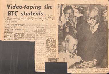 Photograph - LA TROBE UNIVERSITY BENDIGO COLLECTION: VIDEO-TAPING THE BTC STUDENTS