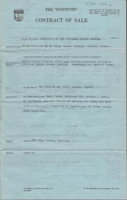 Document - H. A. & S. R. WILKINSON COLLECTION: CONTRACT OF SALE