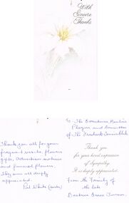Document - DERRICK COLLECTION: CARD TO THE IRONBARK TENNIS CLUB