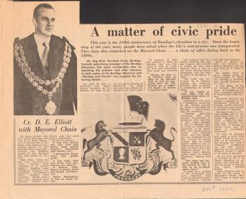 Document - LA TROBE UNIVERSITY BENDIGO COLLECTION: BENDIGO MAYORAL CHAIN AND COAT- OF- ARMS