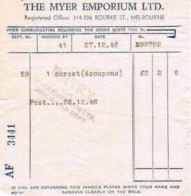 Document - MYER EMPORIUM LTD INVOICE