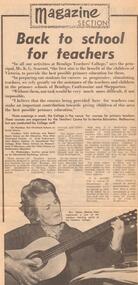 Document - LA TROBE UNIVERSITY BENDIGO COLLECTION: BACK TO SCHOOL FOR TEACHERS