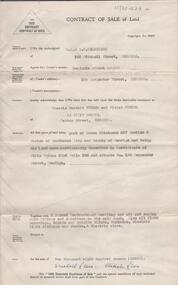 Document - H. A. & S. R. WILKINSON COLLECTION: CONTRACT OF SALE