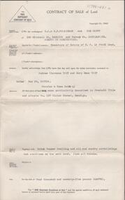 Document - H. A. & S. R. WILKINSON COLLECTION: CONTRACT OF SALE