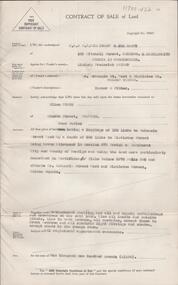 Document - H. A. & S. R. WILKINSON COLLECTION: CONTRACT OF SALE