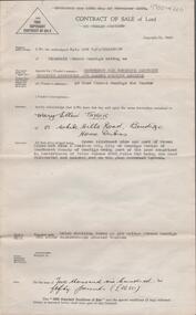 Document - H. A. & S. R. WILKINSON COLLECTION: CONTRACT OF SALE