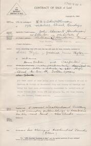Document - H. A. & S. R. WILKINSON COLLECTION: CONTRACT OF SALE
