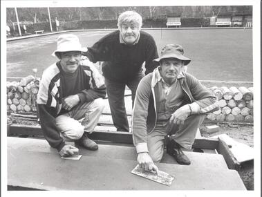 Photograph - BENDIGO ADVERTISER COLLECTION: ALF MANALLACK, VIC JOHNSON, GEORGE MANALLACK LOCKWOOD SOUTH, 10/08/1993