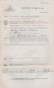 Document - H. A. & S. R. WILKINSON COLLECTION: CONTRACT OF SALE
