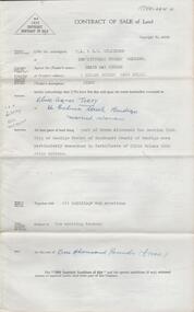Document - H. A. & S. R. WILKINSON COLLECTION: CONTRACT OF SALE