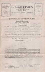 Document - H. A. & S. R. WILKINSON COLLECTION: CONTRACT OF SALE