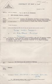 Document - H. A. & S. R. WILKINSON COLLECTION: CONTRACT OF SALE