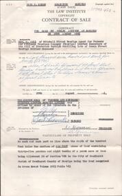 Document - H. A. & S. R. WILKINSON COLLECTION: CONTRACT OF SALE