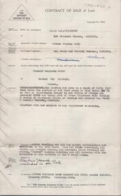 Document - H. A. & S. R. WILKINSON COLLECTION: CONTRACT OF SALE
