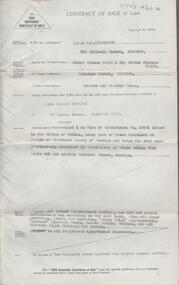 Document - H. A. & S. R. WILKINSON COLLECTION: CONTRACT OF SALE
