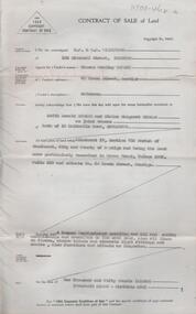 Document - H. A. & S. R. WILKINSON COLLECTION: CONTRACT OF SALE