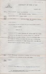Document - H. A. & S. R. WILKINSON COLLECTION: CONTRACT OF SALE