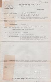 Document - H. A. & S. R. WILKINSON COLLECTION: CONTRACT OF SALE