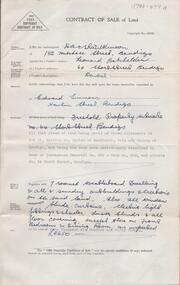 Document - H. A. & S. R. WILKINSON COLLECTION: CONTRACT OF SALE