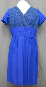 Clothing - AILEEN AND JOHN ELLISON COLLECTION: ROYAL BLUE SHORT SLEEVE DRESS BY ZANKO: PART OF ENSEMBLE WITH 11400.525, 1950s