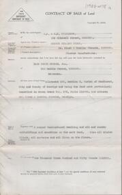 Document - H. A. & S. R. WILKINSON COLLECTION: CONTRACT OF SALE