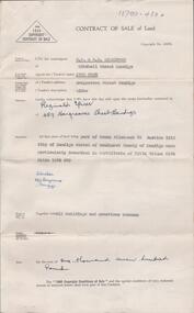 Document - H. A. & S. R. WILKINSON COLLECTION: CONTRACT OF SALE