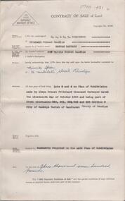 Document - H. A. & S. R. WILKINSON COLLECTION: CONTRACT OF SALE