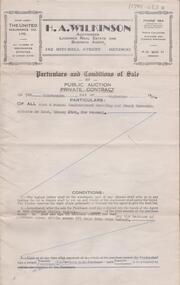 Document - H. A. & S. R. WILKINSON COLLECTION: CONTRACT OF SALE