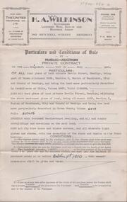 Document - H. A. & S. R. WILKINSON COLLECTION: CONTRACT OF SALE