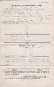 Document - H. A. & S. R. WILKINSON COLLECTION: CONTRACT OF SALE