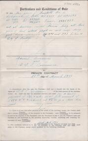 Document - H. A. & S. R. WILKINSON COLLECTION: CONTRACT OF SALE