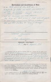 Document - H. A. & S. R. WILKINSON COLLECTION: CONTRACT OF SALE