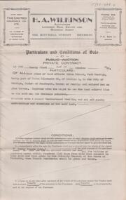 Document - H. A. & S. R. WILKINSON COLLECTION: CONTRACT OF SALE