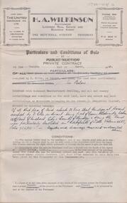 Document - H. A. & S. R. WILKINSON COLLECTION: CONTRACT OF SALE