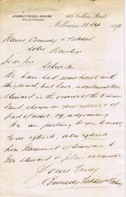 Document - H. A. & S. R. WILKINSON COLLECTION: HAND WRITTEN NOTE