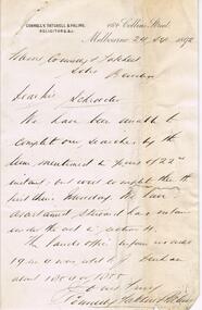 Document - H. A. & S. R. WILKINSON COLLECTION: HAND WRITTEN NOTE