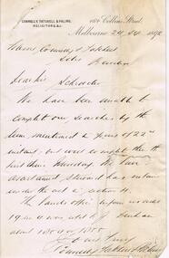 Document - H. A. & S. R. WILKINSON COLLECTION: HAND WRITTEN NOTE